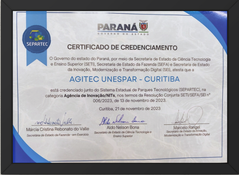 Certificado de Credenciamento Curitiba