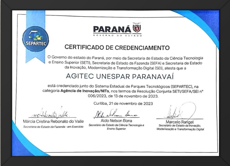 CERTIFICADO DE CREDENCIAMENTO PARANAVAÍ